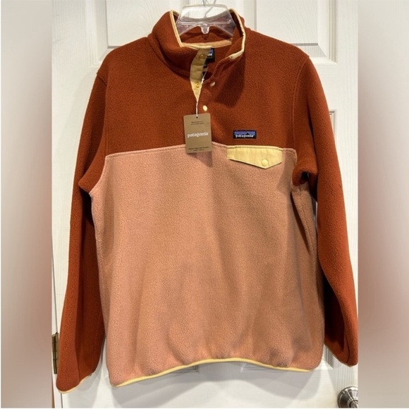 Patagonia Women’s Medium Synchilla Snap-T Fleece Pullover Jacket Terra Pink NWT - Picture 1 of 11